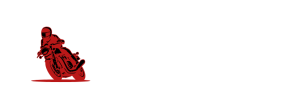 Red motorbike graphic next to Sheffield Bikers text on a white background